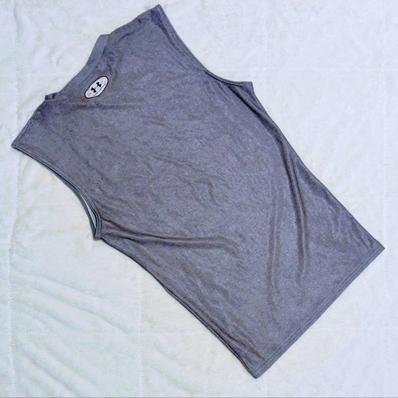 Under Armour Sleeveless Compression Athletic Workout Summer Shirt M/L Gray - Picture 2 of 7